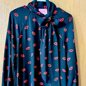 Kate Spade Dresses | Kate Spade Black Kisses Long Sleeve Dress. Size M